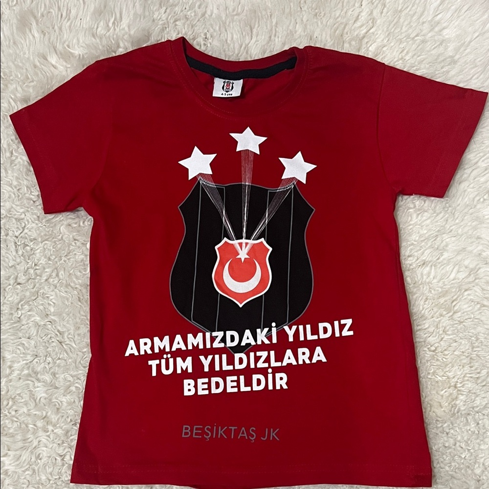 Besiktas Turkish Soccer Club Fan Kids Shirt with Graphic Design